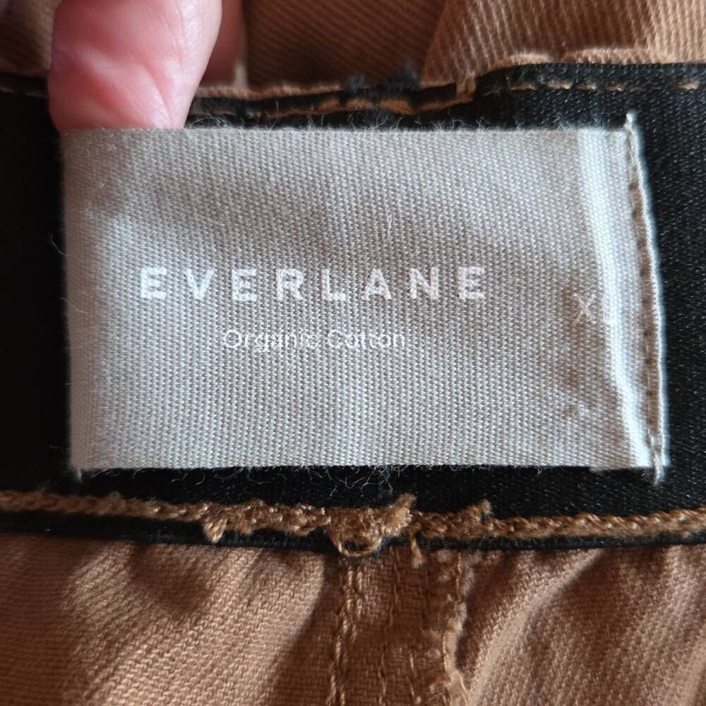 EVERLANE Organic Cotton Canvas Drawstring Shorts Rust XLarge - Picture 3 of 5